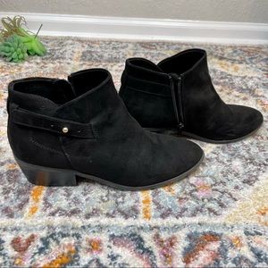 navy blue flat ankle boots
